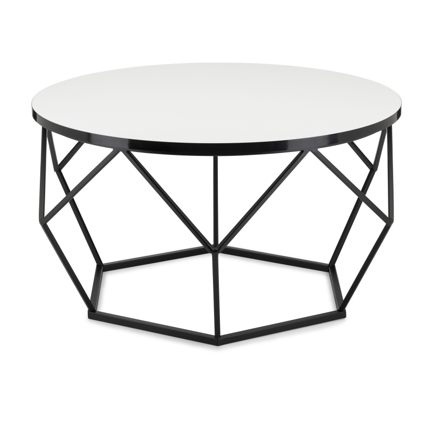Mesa de centro DIAMOND 40x70 cm branco/preto