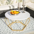 Mesa de centro DIAMOND 40x70 cm dourado/branco
