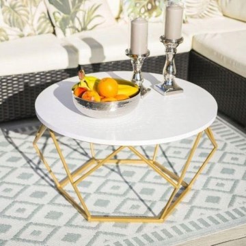 Mesa de centro DIAMOND 40x70 cm dourado/branco