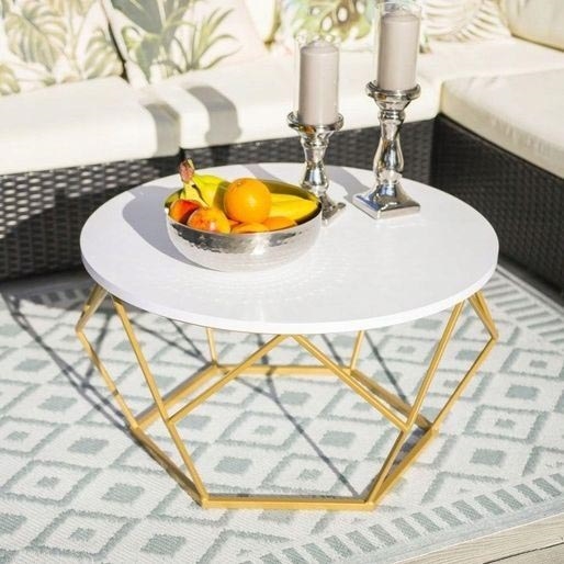 Mesa de centro DIAMOND 40x70 cm dourado/branco
