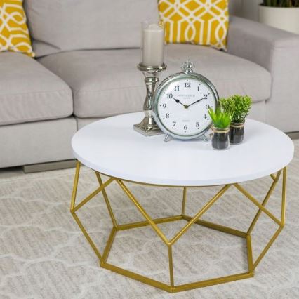 Mesa de centro DIAMOND 40x70 cm dourado/branco