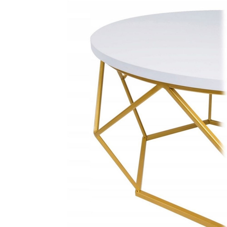 Mesa de centro DIAMOND 40x70 cm dourado/branco