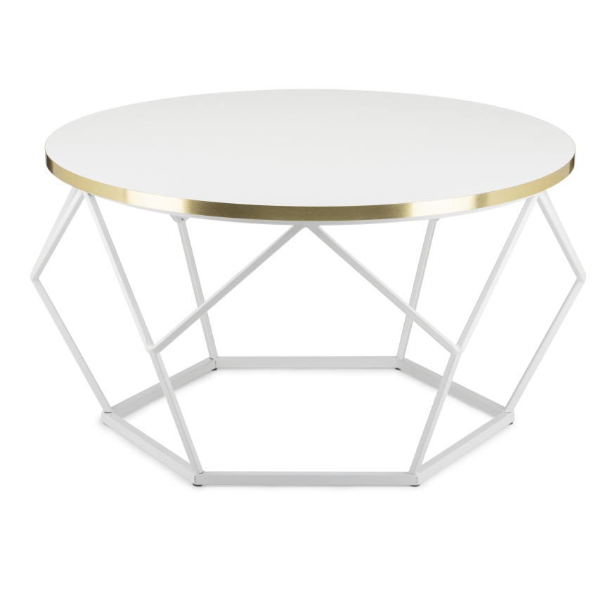 Mesa de centro DIAMOND 40x70 cm dourado/branco