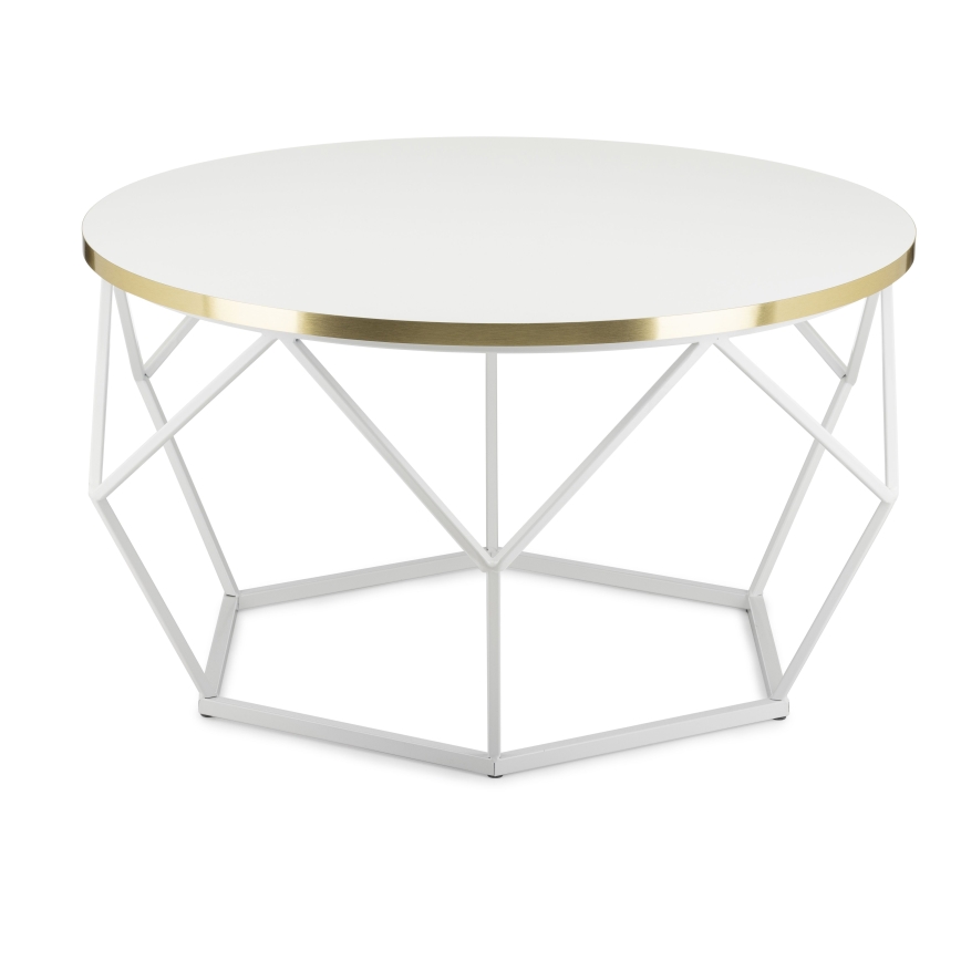 Mesa de centro DIAMOND 40x70 cm dourado/branco