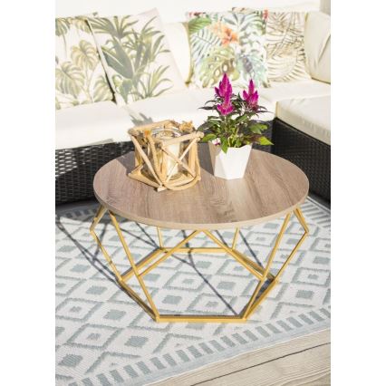 Mesa de centro DIAMOND 40x70 cm dourado/castanho