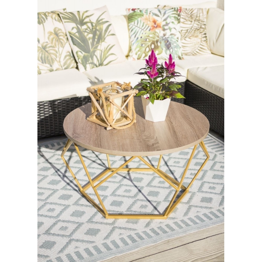 Mesa de centro DIAMOND 40x70 cm dourado/castanho