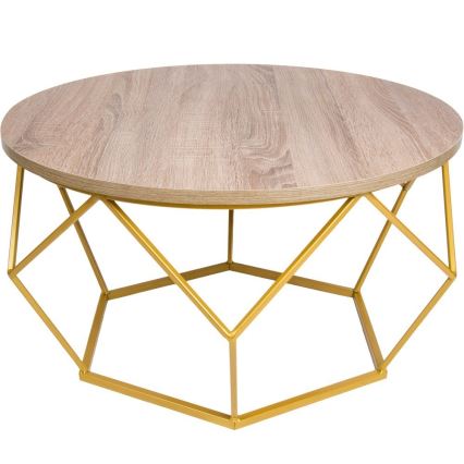Mesa de centro DIAMOND 40x70 cm dourado/castanho