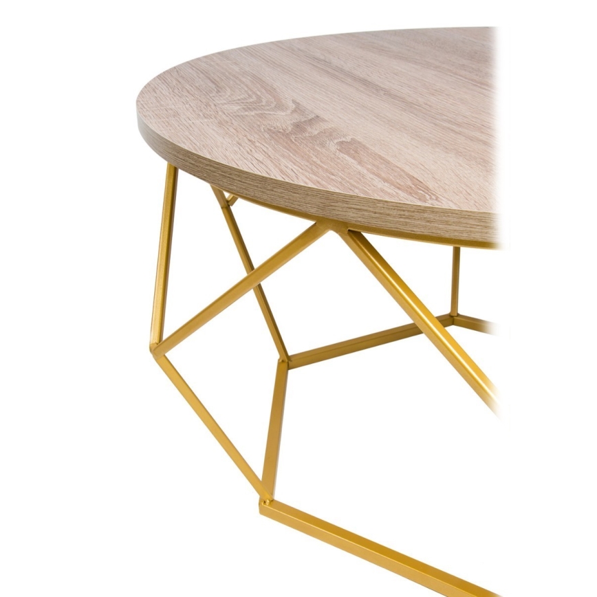 Mesa de centro DIAMOND 40x70 cm dourado/castanho