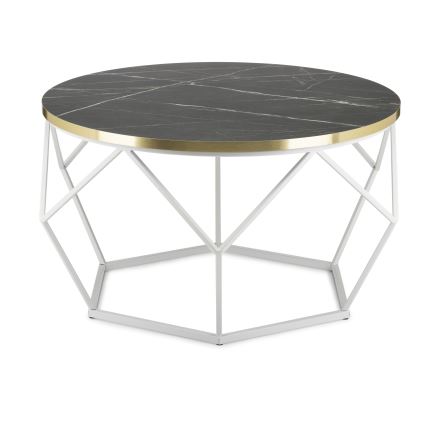 Mesa de centro DIAMOND 40x70 cm dourado/preto/branco