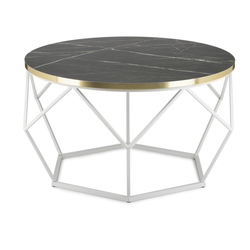 Mesa de centro DIAMOND 40x70 cm dourado/preto/branco