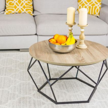 Mesa de centro DIAMOND 40x70 cm preto/castanho