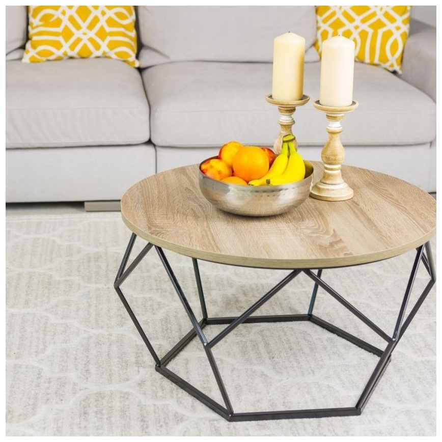 Mesa de centro DIAMOND 40x70 cm preto/castanho