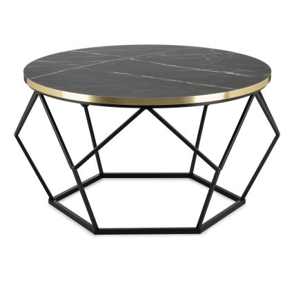 Mesa de centro DIAMOND 40x70 cm preto/dourado