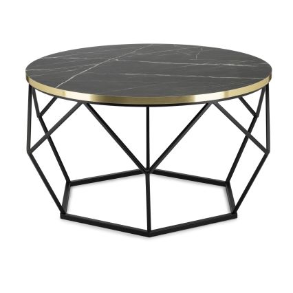 Mesa de centro DIAMOND 40x70 cm preto/dourado