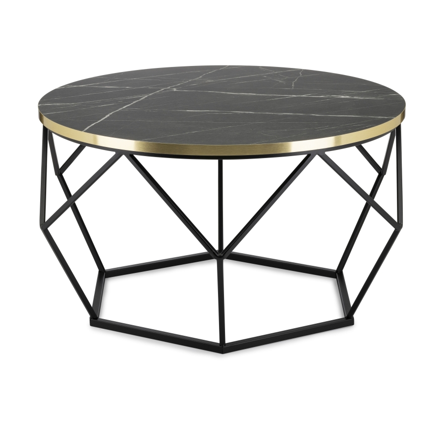 Mesa de centro DIAMOND 40x70 cm preto/dourado