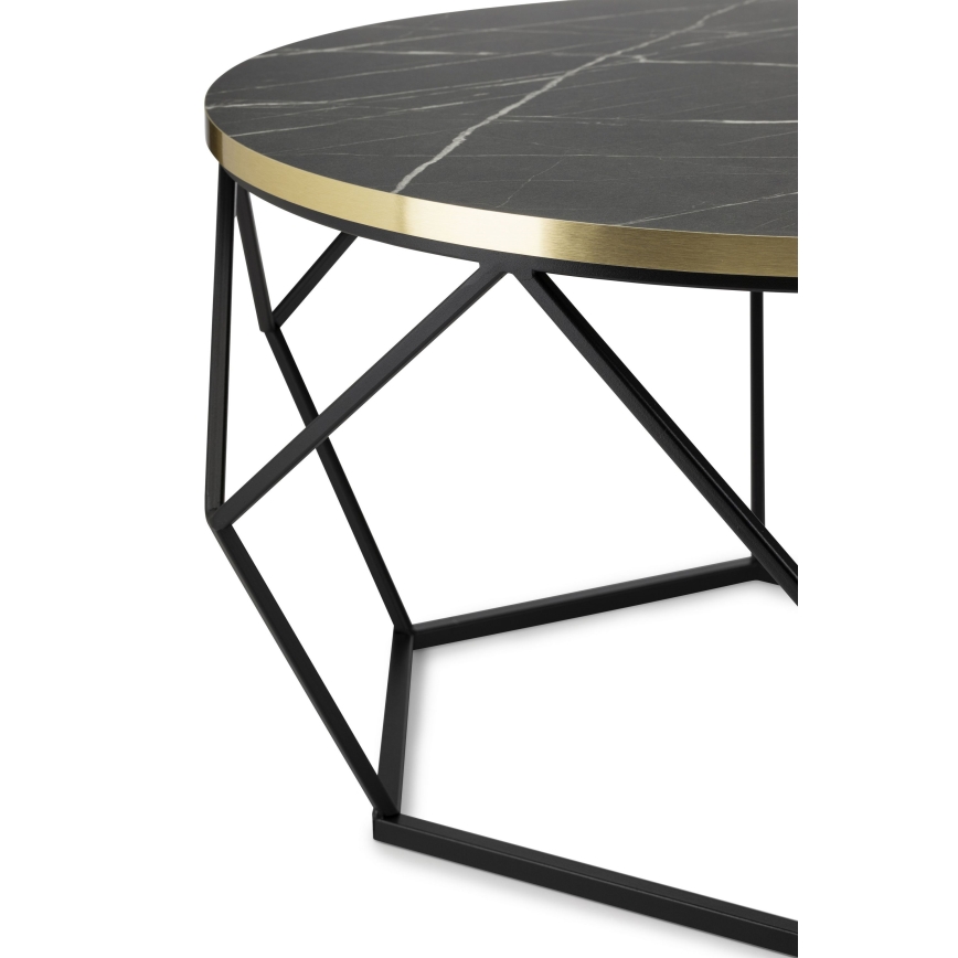 Mesa de centro DIAMOND 40x70 cm preto/dourado