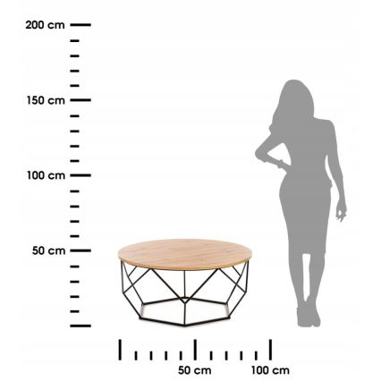 Mesa de centro DIAMOND 40x90 cm preto/castanho