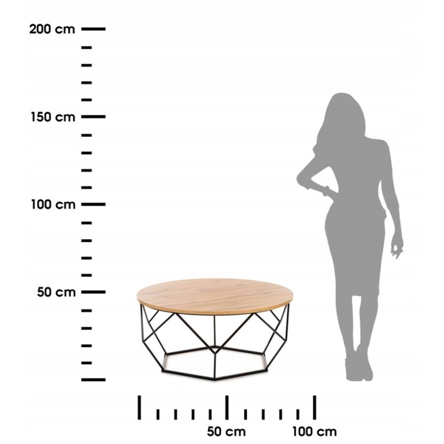 Mesa de centro DIAMOND 40x90 cm preto/castanho