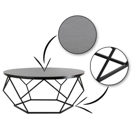 Mesa de centro DIAMOND 41,5x90 cm preto