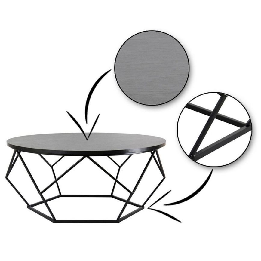 Mesa de centro DIAMOND 41,5x90 cm preto