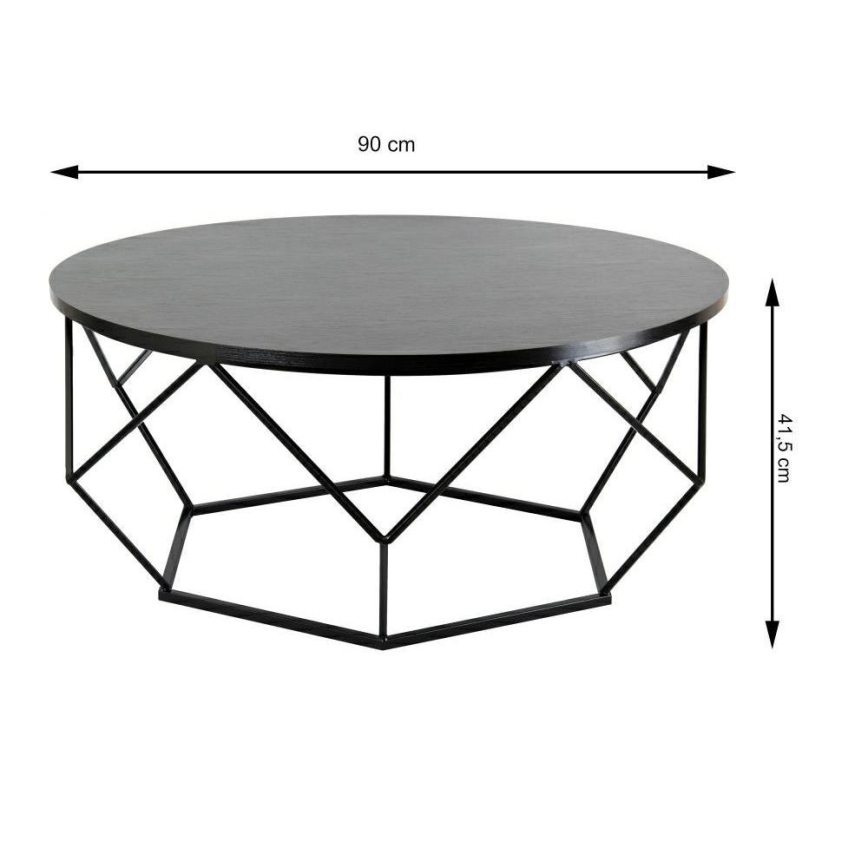 Mesa de centro DIAMOND 41,5x90 cm preto