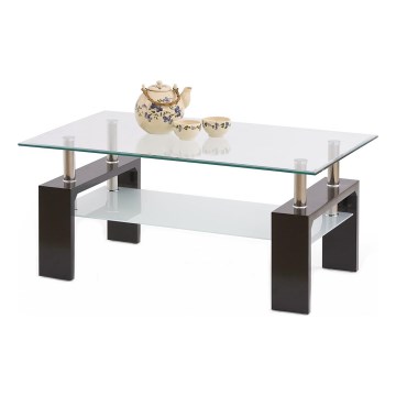 Mesa de centro DIANA 45x100 cm wenge/transparente