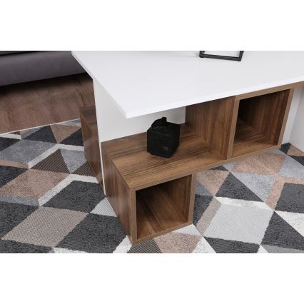 Mesa de centro DILAY 52x100 cm castanho/branco