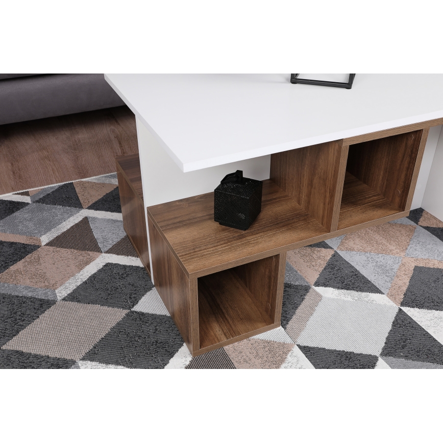 Mesa de centro DILAY 52x100 cm castanho/branco