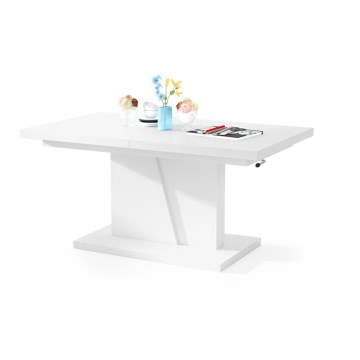 Mesa de centro dobrável com tampo elevatório NINO branco