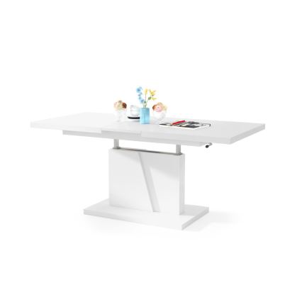 Mesa de centro dobrável com tampo elevatório NINO branco