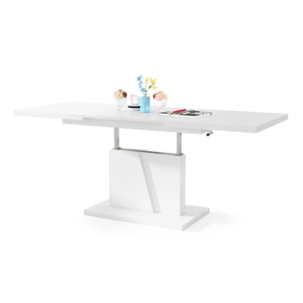 Mesa de centro dobrável com tampo elevatório NINO branco
