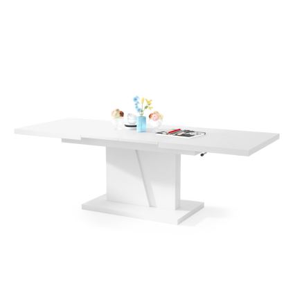 Mesa de centro dobrável com tampo elevatório NINO branco