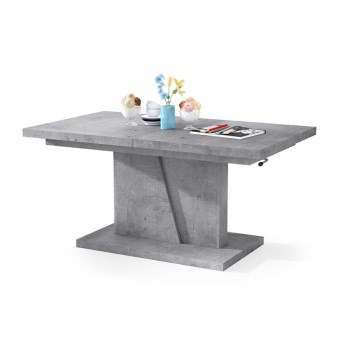 Mesa de centro dobrável com tampo elevatório NINO cinzento