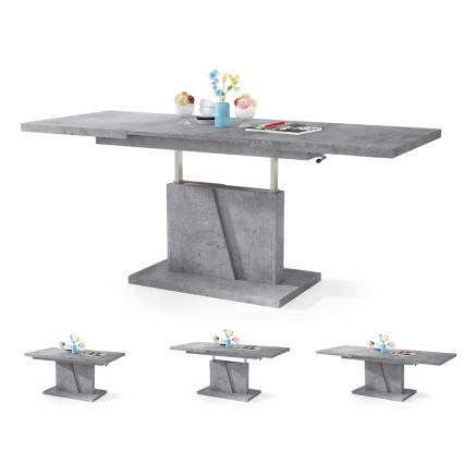Mesa de centro dobrável com tampo elevatório NINO cinzento