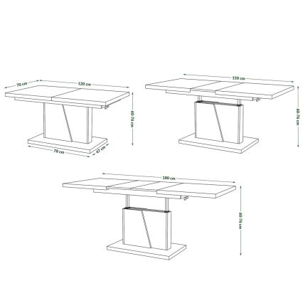 Mesa de centro dobrável com tampo elevatório NINO cinzento