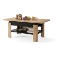 Mesa de centro dobrável com tampo elevatório ROY carvalho sonoma/preto