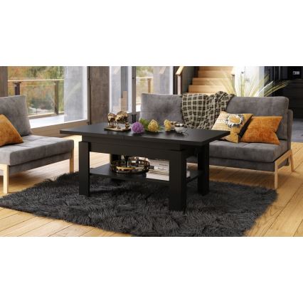 Mesa de centro dobrável com tampo elevatório ROY preto