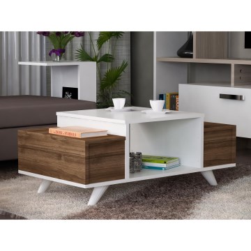 Mesa de centro ERIBERTO 43,8x90 cm castanho/branco