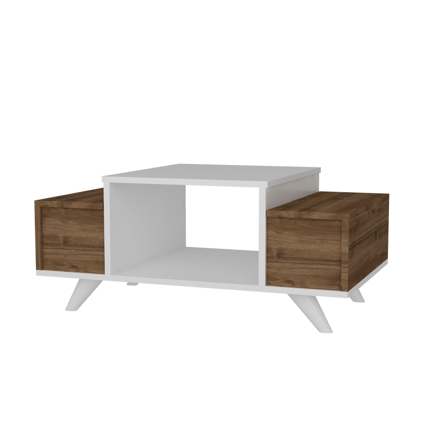 Mesa de centro ERIBERTO 43,8x90 cm castanho/branco