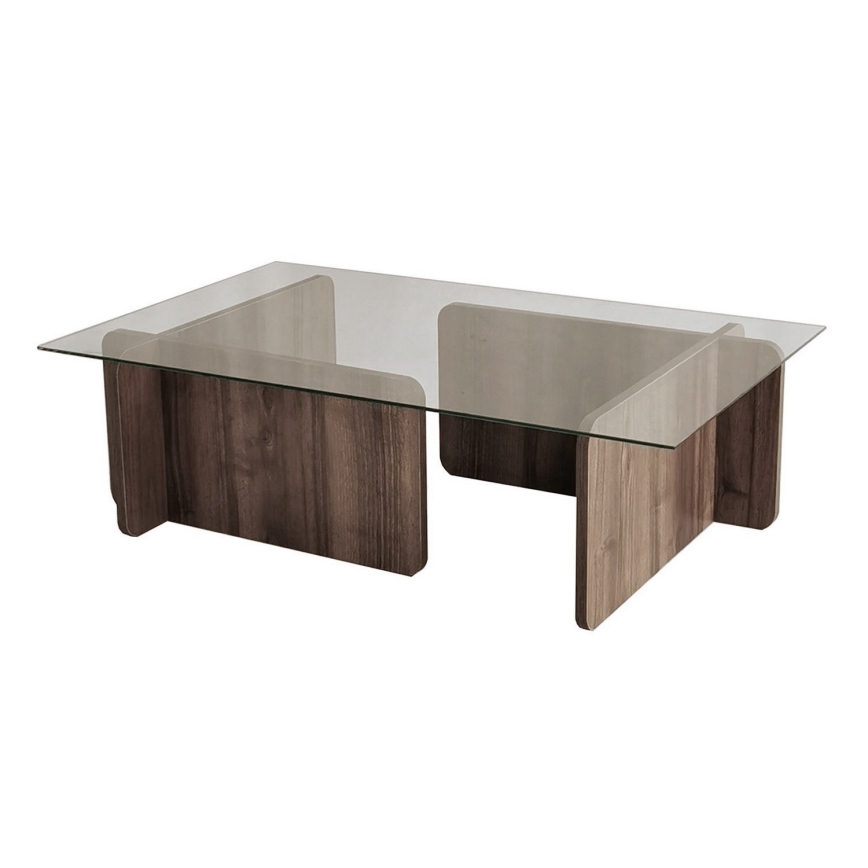 Mesa de centro ESCAPE 30x105 cm castanho/transparente