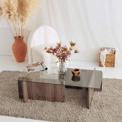 Mesa de centro ESCAPE 30x105 cm castanho/transparente