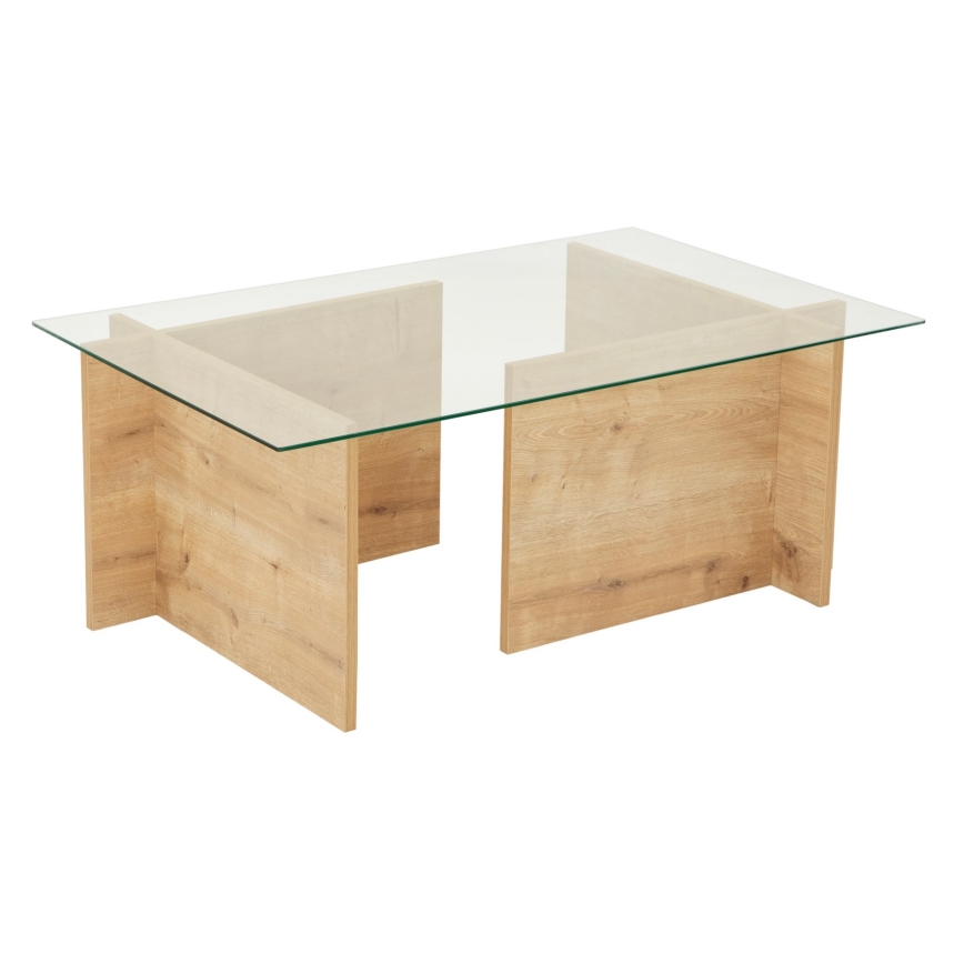 Mesa de centro ESCAPE 40x105 cm castanho/transparente