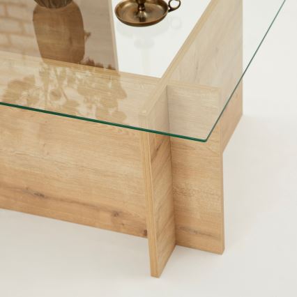 Mesa de centro ESCAPE 40x105 cm castanho/transparente