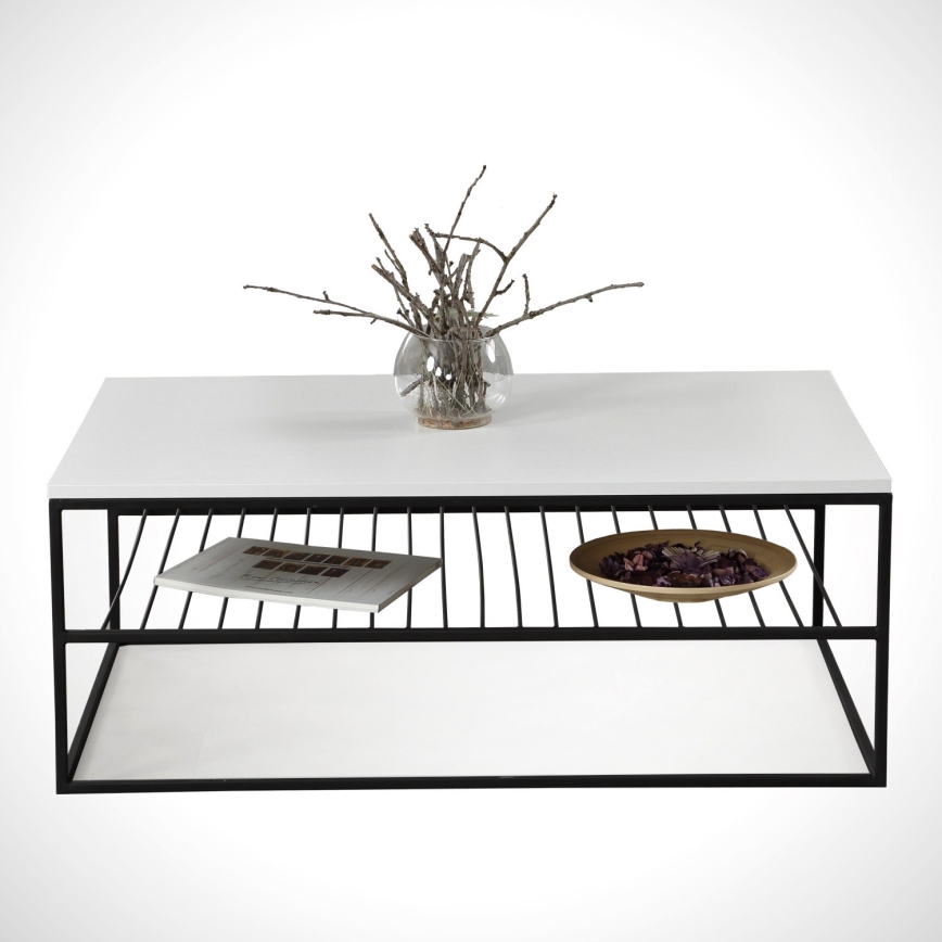 Mesa de centro ETNA 43x95 cm branco/preto