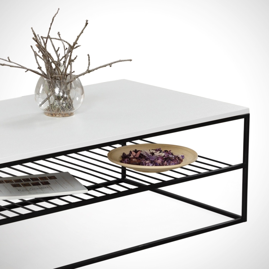Mesa de centro ETNA 43x95 cm branco/preto