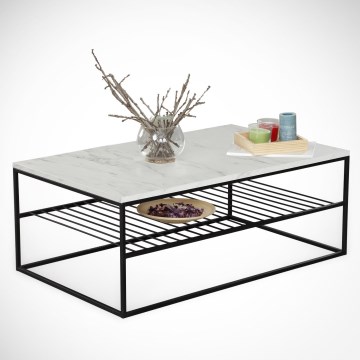 Mesa de centro ETNA 43x95 cm cinzento/preto