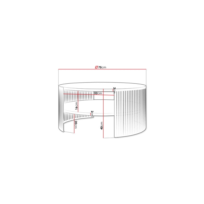 Mesa de centro FIKOLI 40x75 cm preto/branco