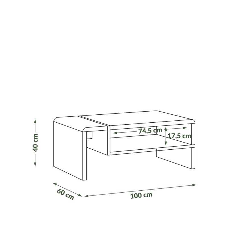 Mesa de centro FRED antracite/carvalho artisan