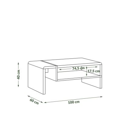 Mesa de centro FRED branco/cinzento