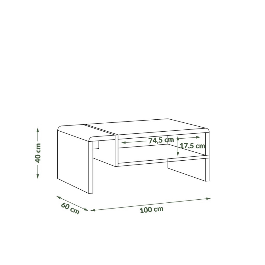 Mesa de centro FRED branco/cinzento